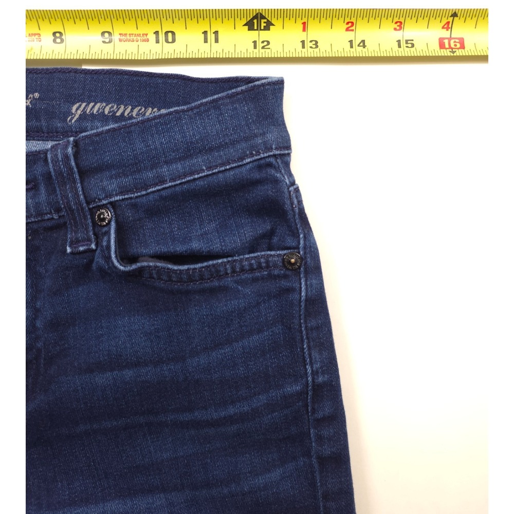 7 For All Mankind Women Jeans Gwenevere 24 Dark Blue Skinny Stretch Low Rise - Picture 7 of 9